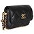 Gabrielle Chanel Mini Clutch aus schwarzem gestepptem Lammleder mit CC-Kette - Ansicht 4