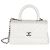 Gabrielle Chanel Mini Coco Top Handle Tasche aus Silver Chevron Caviar Leder