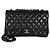 Gabrielle Borsa Chanel Jumbo Single Flap in pelle di agnello matelassé nera Nero