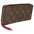 Cartera Louis Vuitton Clemence de lona Monogram Fuchsia Castaño - vista 4