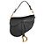 Mini bolso Saddle Christian Dior de piel de becerro granulada negra - vista 3