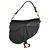 Mini bolso Saddle Christian Dior de piel de becerro granulada negra - vista 7