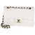Gabrielle Borsa Chanel Small Classic Double Flap in pelle caviar matelassé bianca Bianco