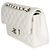 Gabrielle Borsa Chanel Small Classic Double Flap in pelle caviar matelassé bianca Bianco - vista 3