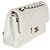 Gabrielle Borsa Chanel Small Classic Double Flap in pelle caviar matelassé bianca Bianco - vista 4