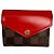 Louis Vuitton Portafoglio Small Zoe Damier Ebene e Pelle Rossa Marrone Rosso