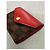 Louis Vuitton Portafoglio Small Zoe Damier Ebene e Pelle Rossa Marrone Rosso - vista 5
