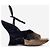 Prada AW04 Skulpturale Tie-Dye Samt Sandalen Platform Wedge Heels Schwarz - Ansicht 4