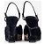 Prada AW04 Skulpturale Tie-Dye Samt Sandalen Platform Wedge Heels Schwarz - Ansicht 6