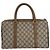 Gucci Vintage Boston Bag aus Monogram Canvas und Leder Web Braun - Ansicht 3
