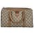 Gucci Vintage Boston Bag aus Monogram Canvas und Leder Web Braun - Ansicht 7