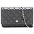Wallet On Chain Chanel Carteira On Chain acolchoada em pele de cordeiro preta 2018 Preto
