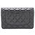 Wallet On Chain Chanel Carteira On Chain acolchoada em pele de cordeiro preta 2018 Preto - vista 2