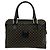 Céline Celine Vintage Macadam Blazon Pattern Handtasche Mini Boston Bag Braun Schwarz