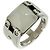 Ring Hermès Anel Faixa Hermes Medor Prata Branco