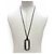 Hermès Collar de cuero HERMES Touareg AG925 Negro Plata - vista 2
