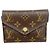 Cartera Louis Vuitton marrón de tres pliegues Castaño