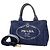 Borsa Tote Prada Canapa Canvas in blu