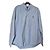 Camicia Polo Ralph Lauren Custom Fit in Cotone Azzurro con Ricamo Bleecker Lion Blu