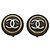 Chanel Coco Mark Circle Clip-On Ohrringe Schwarz Weiß Golden