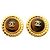 Pendientes de clip Chanel con ojo de tigre Castaño Dorado