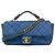 Timeless Bolsa de Ombro Chanel Matelassé com Corrente Azul