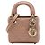 Autre Marque Dior Brown Micro Lambskin Cannage Lady Dior Marrone Carne