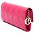 Portefeuille à chaîne Lady Dior en cuir verni rose Cannage de Dior - vue 2