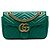 Borsa a tracolla Gucci Green Medium GG Marmont Matelassé in pelle Verde
