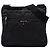 Borsa a tracolla Prada in Tessuto con rifiniture in Saffiano nero e chiusura a zip