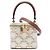 Céline Celine Mini Triomphe Vanity Case aus beschichtetem Canvas in Weiß
