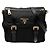 Double Bolsa Messenger Prada em Tessuto preta com zíper e fivela dupla Preto