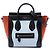 Céline Celine Borsa Luggage Nano Tricolor in Nubuck e Pelle di Vitello Drummed Bianca Bianco Crudo