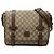 Gucci Beige GG Supreme Texturierte Dollar-Kalbsleder Retro Interlocking G Flap Messenger Bag