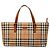 Borsa a mano Burberry Beige Haymarket Check Canvas