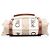 Chloé Mini Tote Woody North South in tela beige - vista 3