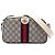 Bolsa Camera Gucci Ophidia em couro de bezerro texturizado e GG Supreme bege, Small