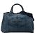 Tote Sacola Prada em denim azul com logo Canapa