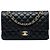 Chanel Black Medium Classic Lambskin Double Flap Noir