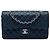 Chanel Blue Medium Classic Caviar Double Flap Blau Marineblau
