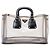 Prada Tote aus PVC mit schwarzem Spazzolato-Besatz