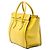 Céline Celine Mini Luggage Tote in pelle di vitello grana grossa gialla Giallo - vista 2