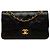 Chanel Black Small Classic Lambskin Double Flap Preto