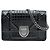 Autre Marque Dior Black Baby Metallic Patent Microcannage Diorama Flap Nero