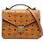 MCM Brown Medium Visetos Coated Canvas Patricia Handtasche mit oberem Griff Braun