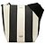 Céline Celine Small Striped Canvas Seau Sangle Bucket Bag in Weiß