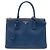 Prada Blue Medium Saffiano Lux Galleria Double Zip Satchel Handtasche Blau Dunkelblau