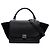16 Céline Bolsa Trapeze Celine em couro de bezerro drummed e camurça preta, Small Preto