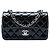 Chanel Black Mini Rectangular Classic Patent Single Flap Schwarz