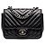 Chanel Black Mini Square Classic Chevron Lambskin Single Flap Schwarz
